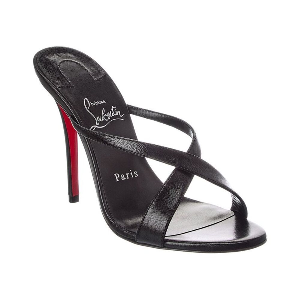 Christian Louboutin Mulazee Cross 100 Leather Sandal, Black